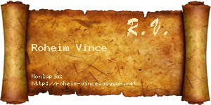 Roheim Vince névjegykártya